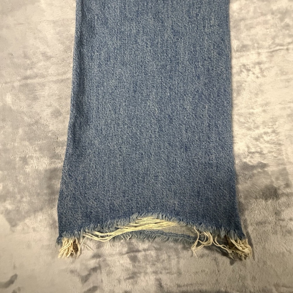 Free People Izzy Flare Jeans Women's 29 Blue Denim Flat Back Raw Distressed Hem - Picture 10 of 16